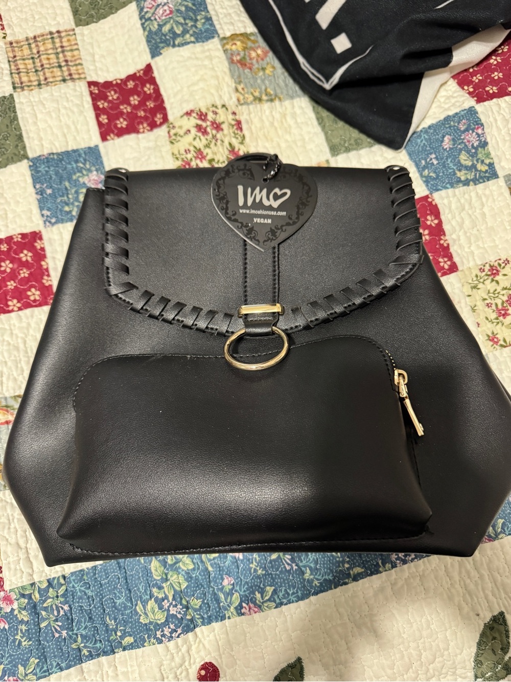 Black Women's Backpack Purse - Sleek Faux Leather